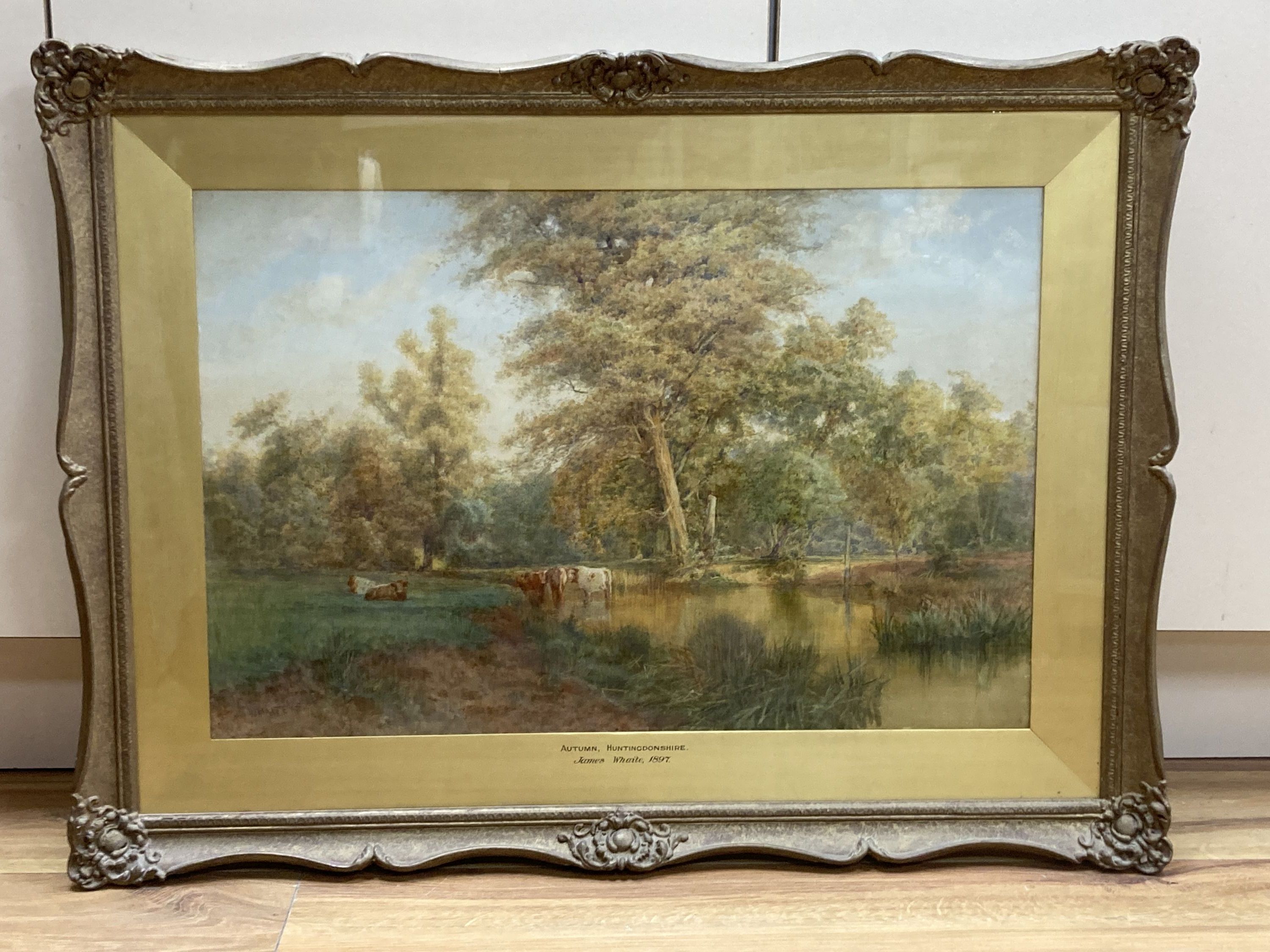 James Whaite (1881-1916), watercolour, Autumn, Huntingdonshire, signed, 39 x 59cm